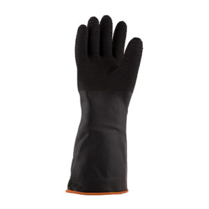 Rubber Crinkle Black Gloves 20cm