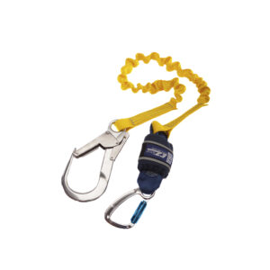 Shock Absorbing Lanyards - Elasticated Web, Scaffold Hook