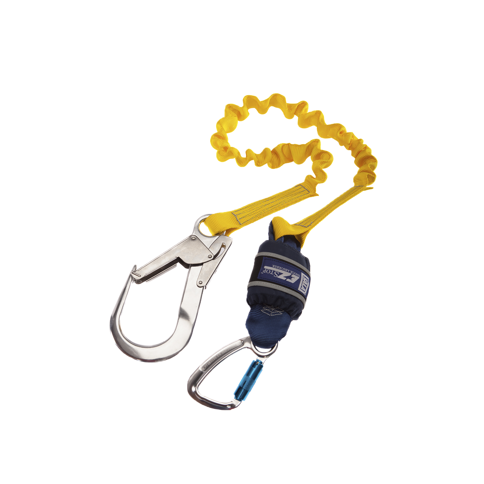 Shock Absorbing Lanyards - Elasticated Web, Scaffold Hook