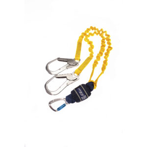 Shock Absorbing Lanyards - Elasticated Web, Scaffold Hook